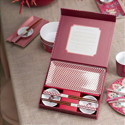 Giftset com 6 Peças Round Oriental Rosa - Flower Festival