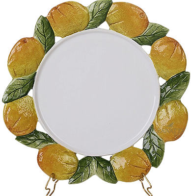 PRATO RASO COM BORDA RELEVO DE LARANJA