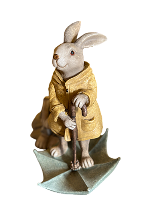 Coelho com guarda chuva