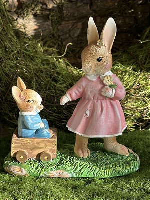 Coelhinha com filhote no carrinho