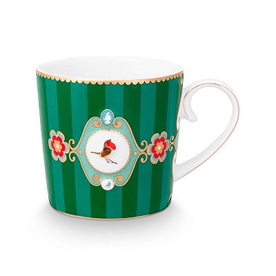 Caneca Pequena Medallion Stripes Esmeralda/Verde - Love Birds