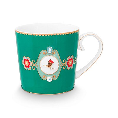 Caneca Pequena Medallion Esmeralda - Love Birds