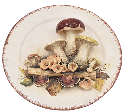 Sousplat de parede com aplicações de Cogumelos