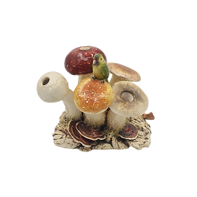 Enfeite de mesa com vários Cogumelos