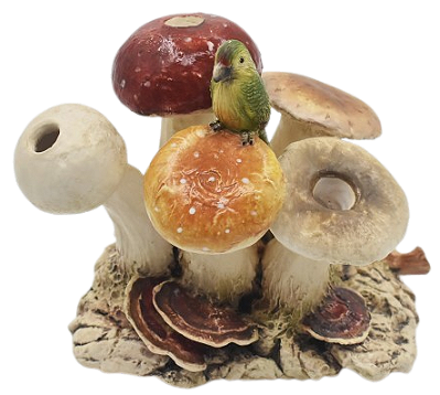 Enfeite de mesa com vários Cogumelos