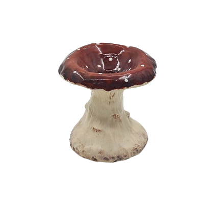 PORTA VELA COGUMELO VERMELHO BASE REDONDA