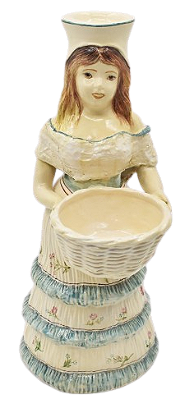 Porta vela de mulher com cesto