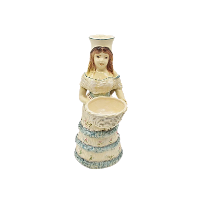 Porta vela de mulher com cesto