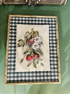 Quadro com figos, morangos e margaridas