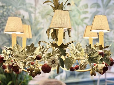LUSTRE DE COBRE DE FLORES E FRUTOS