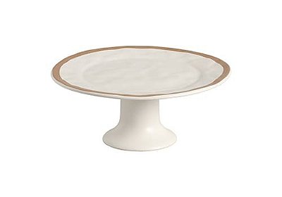 PORTA TORTA C/ PE BEGE C/ FILETE AMASSADO