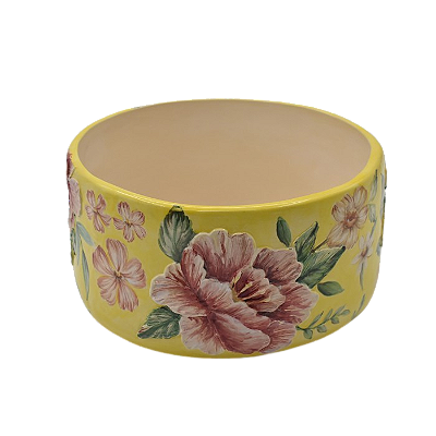 CENTRO DE MESA REDONDO M CHITA MARIA AMARELO