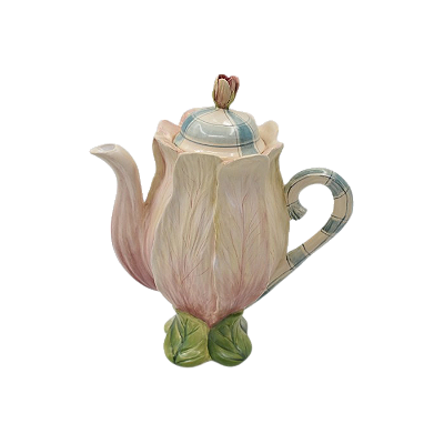 BULE DE FLOR COM ALÇA XADREZ TURQUESA