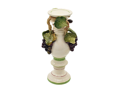 CASTIÇAL COM APLICAÇÃO DE UVAS