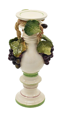 CASTIÇAL COM APLICAÇÃO DE UVAS