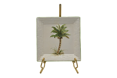 Mini cinzeiro quadrado com relevo coqueiro