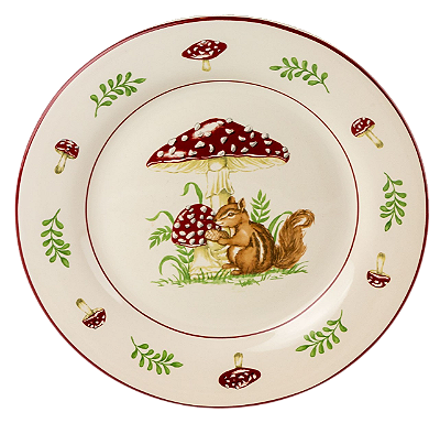 PRATOS RASOS ESQUILO COM COGUMELO