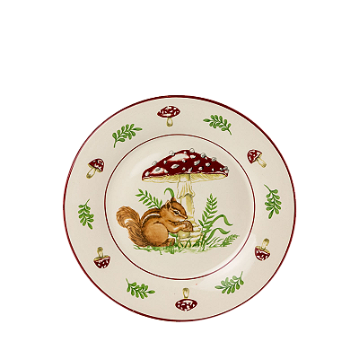 PRATOS SOBREMESA ESQUILO COM COGUMELO