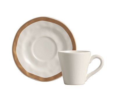 XICARAS DE CAFE BEGE C/ FILETE AMASSADA