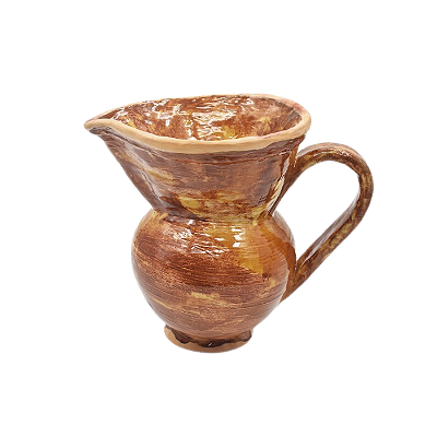 JARRA BOJUDA BOCA LONGA TERRACOTA MOSTARDA DECORATIVA