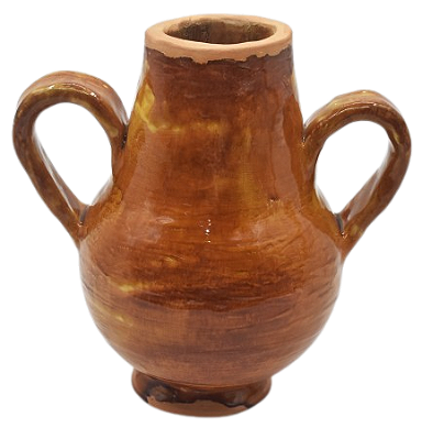 VASO GOTA M TERRACOTA COM DUAS ALÇAS 05 MOSTARDA DECORATIVO