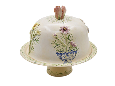 BOLEIRA APLICAÇAO DE COSMOS COM PÉ