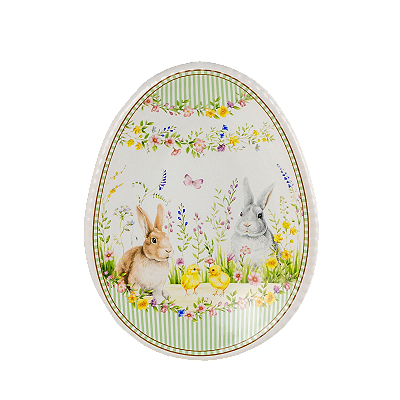 PRATOS SOBREMESA OVAL PASCOA GARDEN