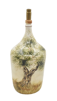 BASE DE ABAJUR MINI GARRAFAO COM DESENHO LINHA PUGLIA