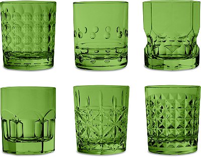 CRYSTAL TOUCH Copos baixos set c/ 6 unidades verde