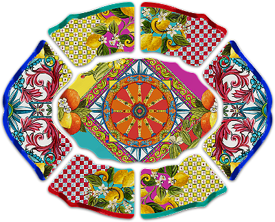 Petisqueira 7 peças melamina ORTIGIA