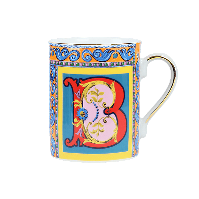 Caneca porcelana letra B ORTIGIA