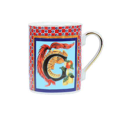 Caneca porcelana letra G ORTIGIA