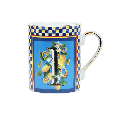 Caneca porcelana letra I ORTIGIA