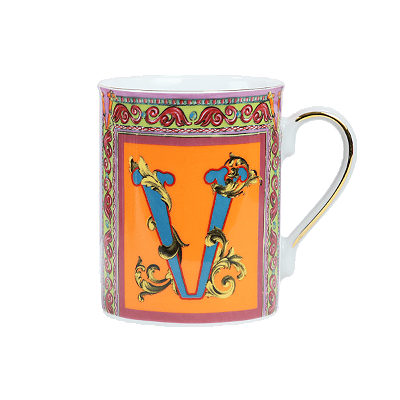 Caneca porcelana letra V ORTIGIA