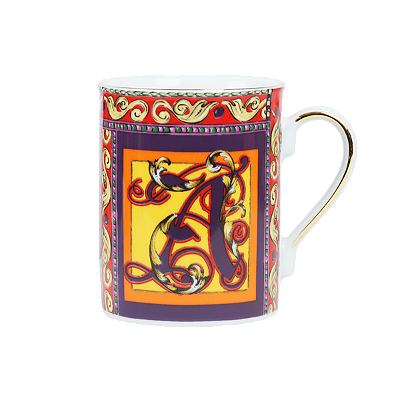 Caneca porcelana letra A ORTIGIA