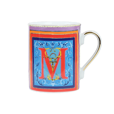 Caneca porcelana letra M ORTIGIA