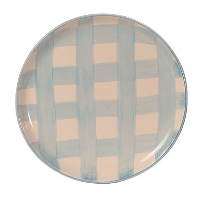 PRATOS SOBREMESA XADREZ AZUL