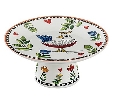 PRATO BOLO COM PE LARANJA COCORICO