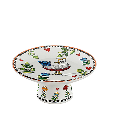 PRATO BOLO COM PE LARANJA COCORICO