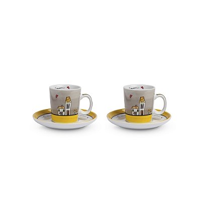 SET 2 XÍCARAS ESPRESSO/PIRES AMARELA LE CASETTE