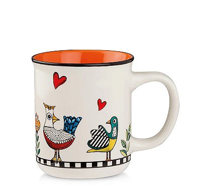CANECA LARANJA COCORICO