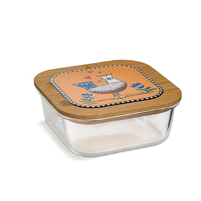 POTE QUADRADO LARANJA COCORICO