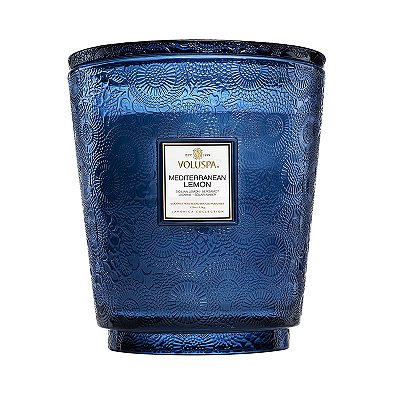 VELA POTE VIDRO +250H 5 PAVIOS MEDITERRANEAN LEMON