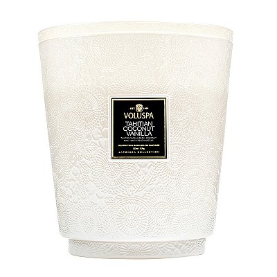 VELA POTE VIDRO +250H 5 PAVIOS TAHITIAN COCONUT VANILLA