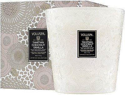 VELA VASO PEDESTAL 3 PAVIOS +80H TAHITIAN COCONUT VANILLA