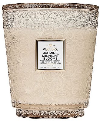 VELA POTE VIDRO +250H 5 PAVIOS JASMINE MIDNIGHT BLOOMS