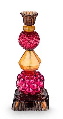 Castiçal de Vidro Bead Vermelho/Amarelo 23,5 - Home Accessories