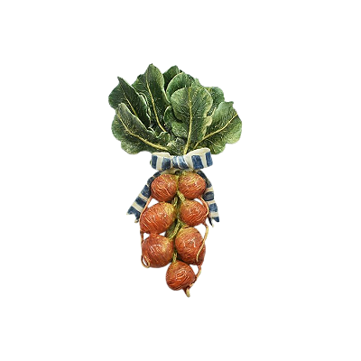 MAÇO DE RABANETES LARANJA E LAÇO LISTRADO