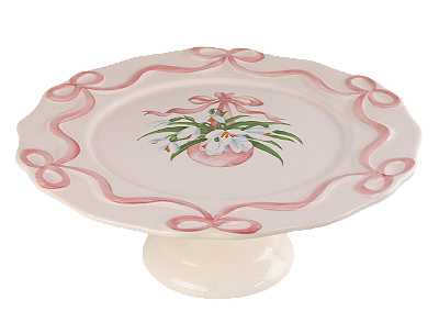 PRATO DE TORTA LAÇO CHARLOTTE ROSA