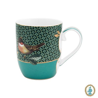 Caneca Pequena Bird Verde - Winter Wonderland